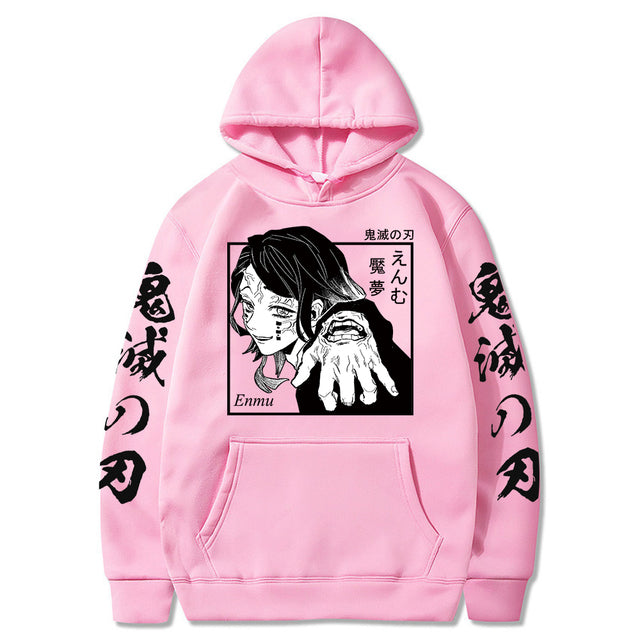 Demon Slayer Enmu Sudadera con capucha Adulto Hombres Mujeres Manga Larga