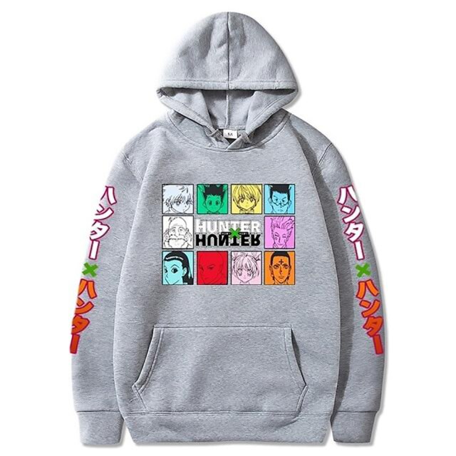 Pull Hxh Personnages Principaux gris