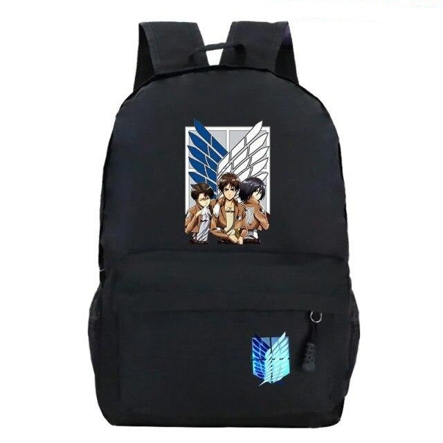 Cartable Eren Mikasa Levi Attaque des Titans Sac À Dos