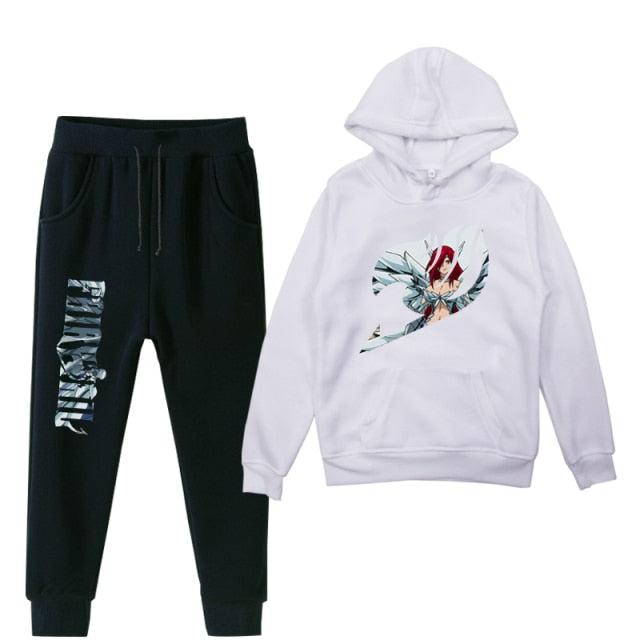 Ensemble Sweat & Pantalon Enfant Fairy Tail  blanc noir