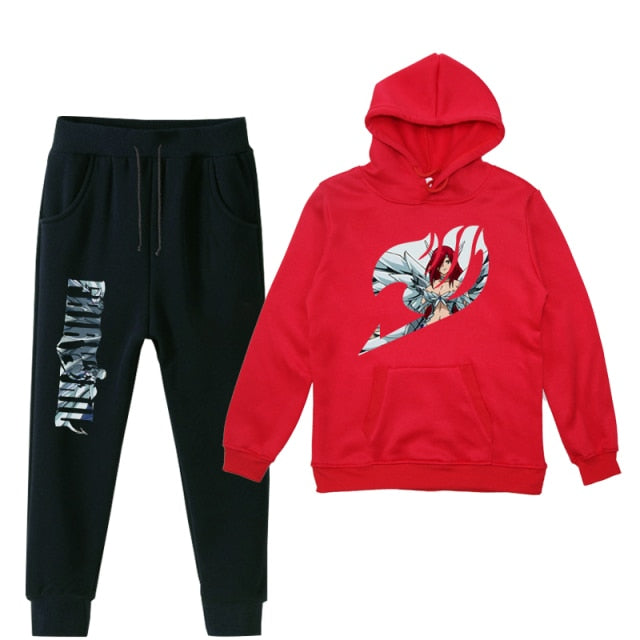 Set felpa e pantaloni per bambini Fairy Tail, maglione da ragazzo e ragazza