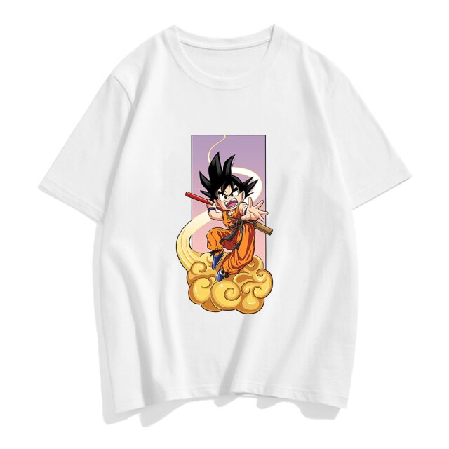 Goku Kinto Dragon Ball flocado camiseta adultos hombres mujeres manga corta