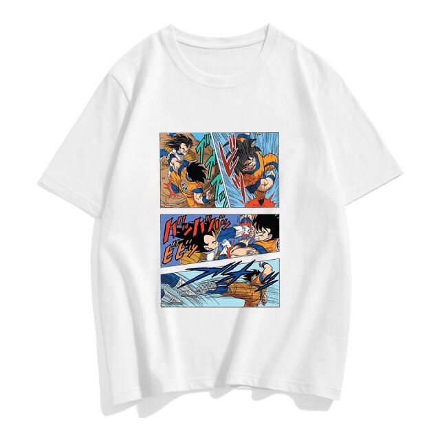 T-shirt Goku vs Vegeta Dragon Ball Floqué Adulte Homme Femme Courtes Manches