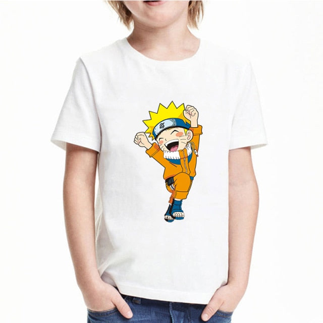 T-Shirt Enfant Naruto Uzumaki Heureux Garçon Fille