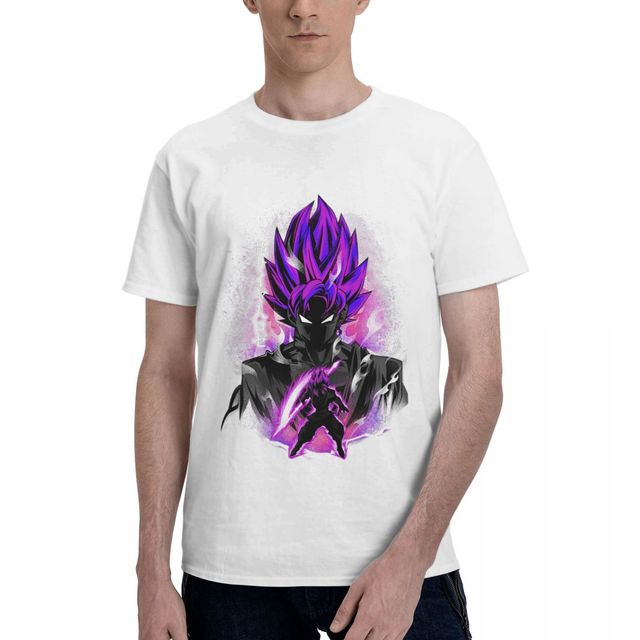 T-shirt Black Goku Rosé Dragon Ball Manga Floqué Adulte Homme Femme Courtes Manches