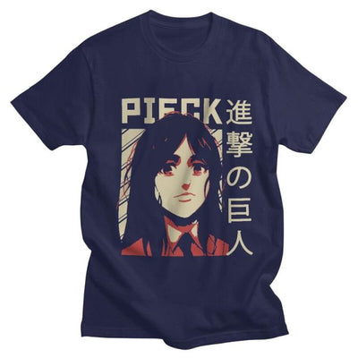 T-shirt Pieck Attaque des Titans Floqué Adulte Homme Femme Courtes Manches Manga