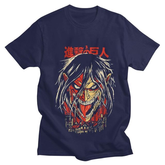 T-shirt Titan Assaillant Eren Attaque des Titans Floqué Adulte Homme Femme Courtes Manches Manga