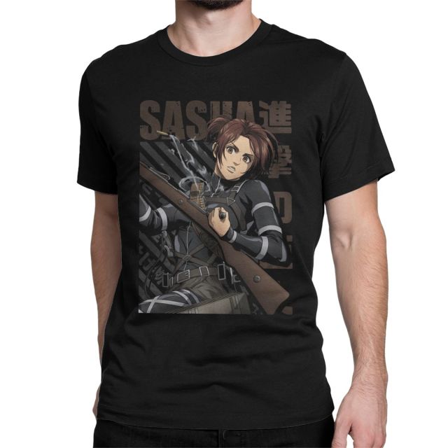 Sasha Temporada 4 Attack on Titan Camiseta Flocado Adulto Hombres Mujeres Manga Corta Manga