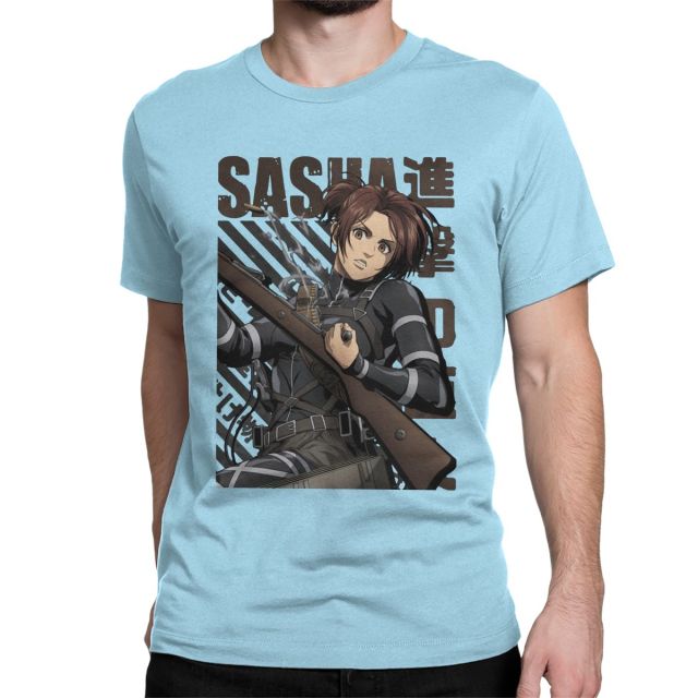 T-shirt Sasha Saison 4 Attaque des Titans Floqué Adulte Homme Femme Courtes Manches Manga
