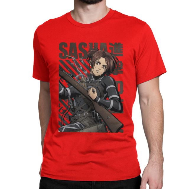 T-shirt Sasha Saison 4 Attaque des Titans Floqué Adulte Homme Femme Courtes Manches Manga