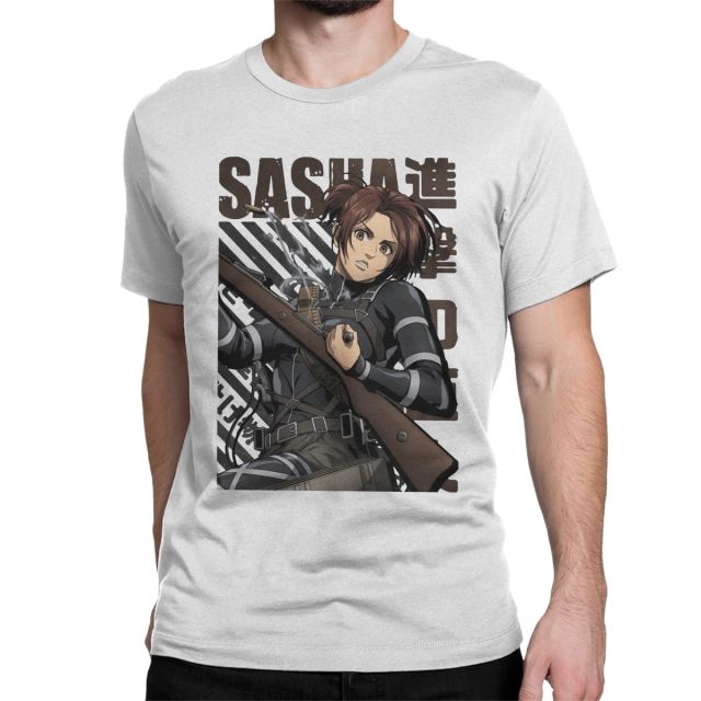 Sasha Temporada 4 Attack on Titan Camiseta Flocado Adulto Hombres Mujeres Manga Corta Manga