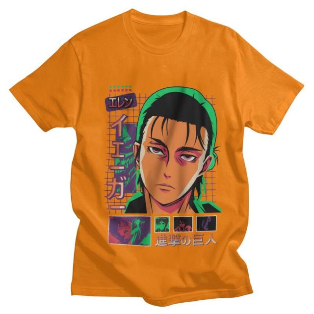 T-shirt Eren Saison 4 Attaque des Titans Floqué Adulte Homme Femme Courtes Manches Manga