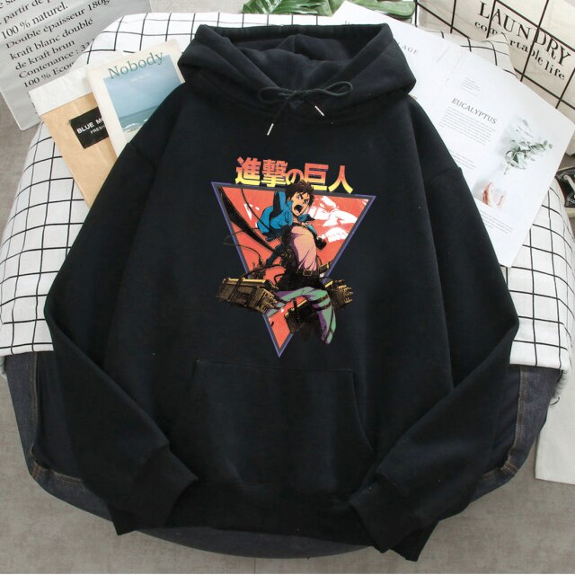 Hoodie Eren Jäger Attaque Des Titans noir