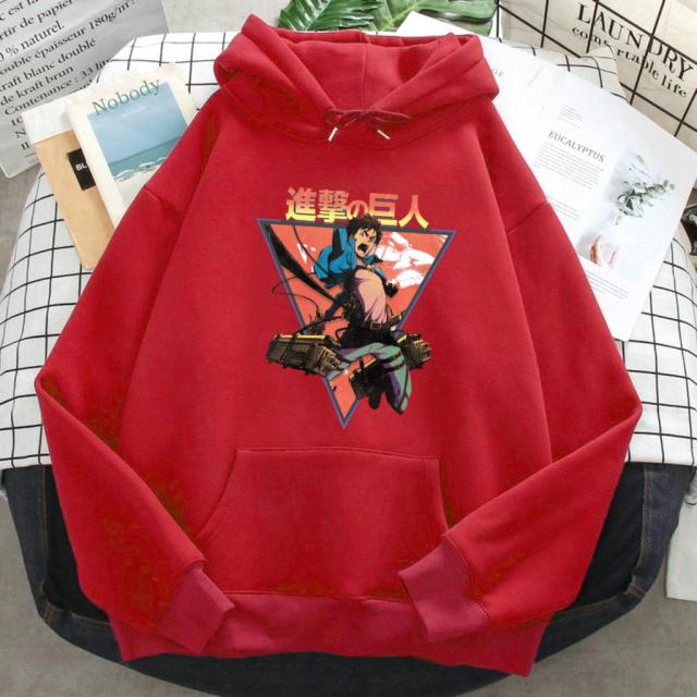Hoodie Eren Jäger Attaque Des Titans rouge