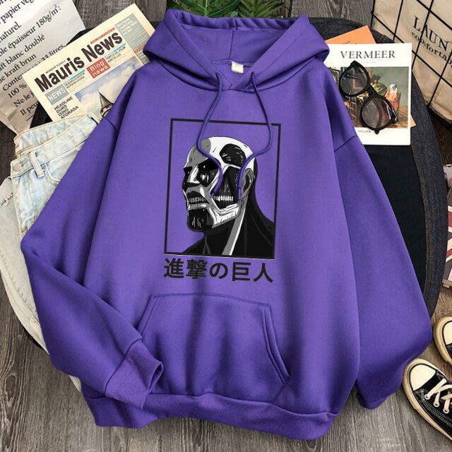 Sweat A Capuche Titan Colossal Attaque Des Titans violet