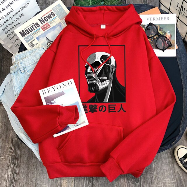 Sweat A Capuche Titan Colossal Attaque Des Titans rouge
