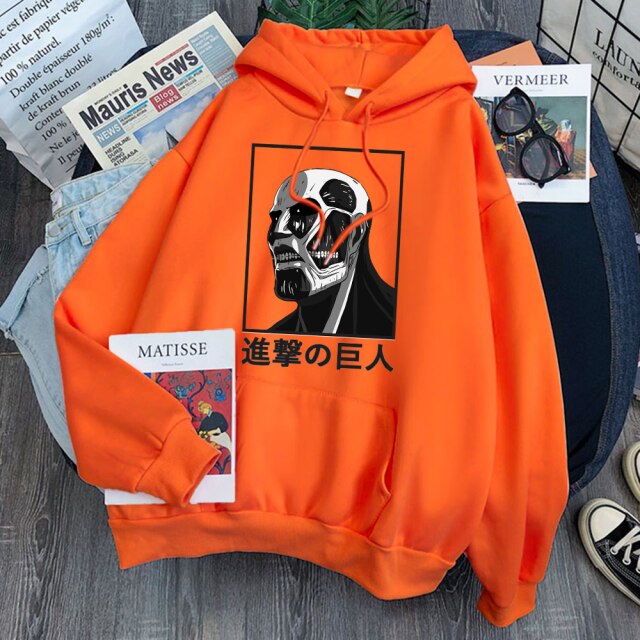 Sweat A Capuche Titan Colossal Attaque Des Titans orange