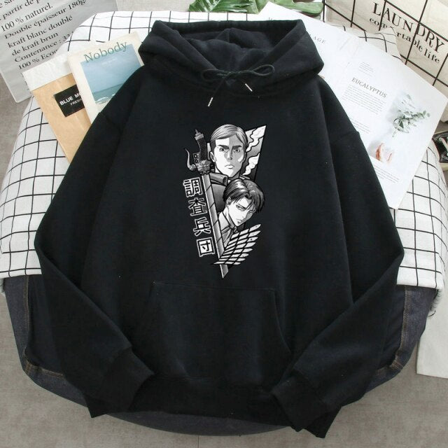 Sweat Erwin et Levi Attaque Des Titans noir