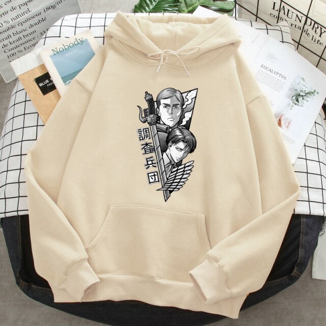 Sweat Erwin et Levi Attaque Des Titans beige