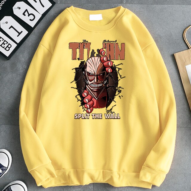Pull Titan Colossal Attaque Des Titans jaune