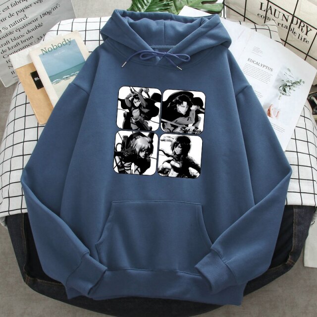 Sweat Armin Mikasa Eren Livai Attaque Des Titans bleu