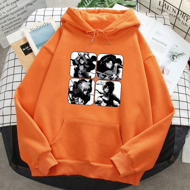 Sweat Armin Mikasa Eren Livai Attaque Des Titans  orange