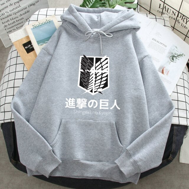 Sweat Shingeki no Kyojin Ailes de la Liberté gris clair