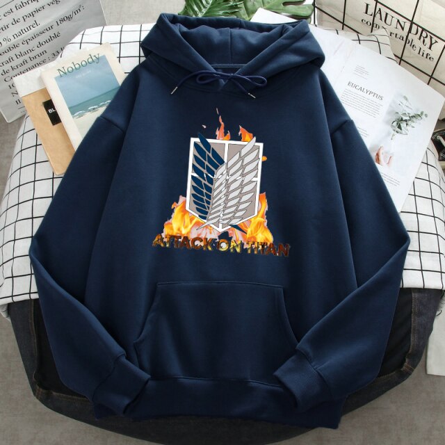 Sweat A Capuche Attaque Des Titans bleu