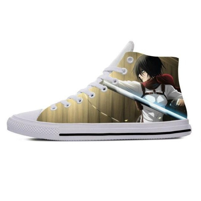 Zapatos Mikasa Ackerman Saber Attack on Titan zapatillas de lona Converse con punta cerrada zapatillas de deporte para hombres y mujeres adultos