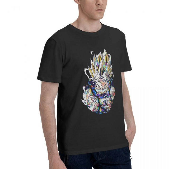 Majin Vegeta Dragon Ball Z Manga flocado adulto hombres mujeres camiseta de manga corta