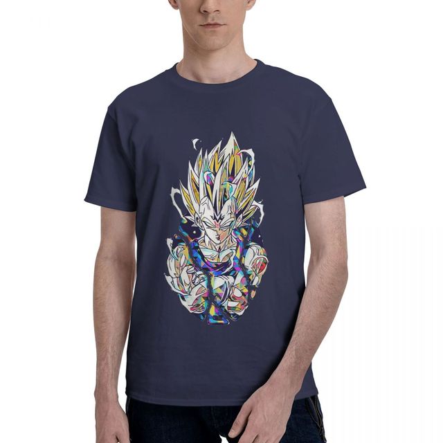 Majin Vegeta Dragon Ball Z Manga flocado adulto hombres mujeres camiseta de manga corta