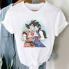 T-shirt Chichi & Goku Dragon Ball Floqué Adulte Homme Femme Courtes Manches