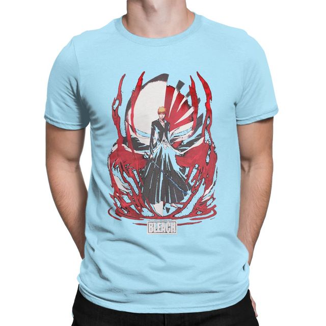 T-Shirt Ichigo Manga Bleach Floqué Adulte Homme Femme Courtes Manches