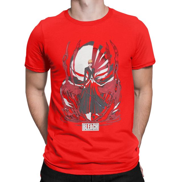 T-Shirt Ichigo Manga Bleach Floqué Adulte Homme Femme Courtes Manches