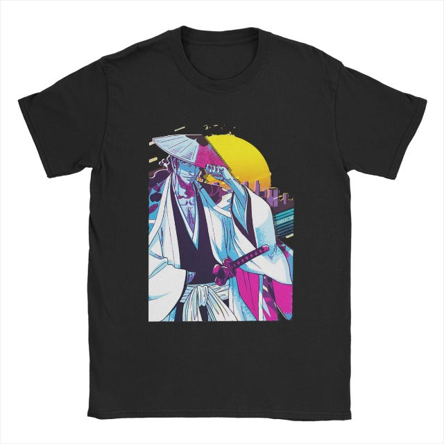 T-Shirt Shunsui Kyōraku Manga Bleach Floqué Adulte Homme Femme Courtes Manches