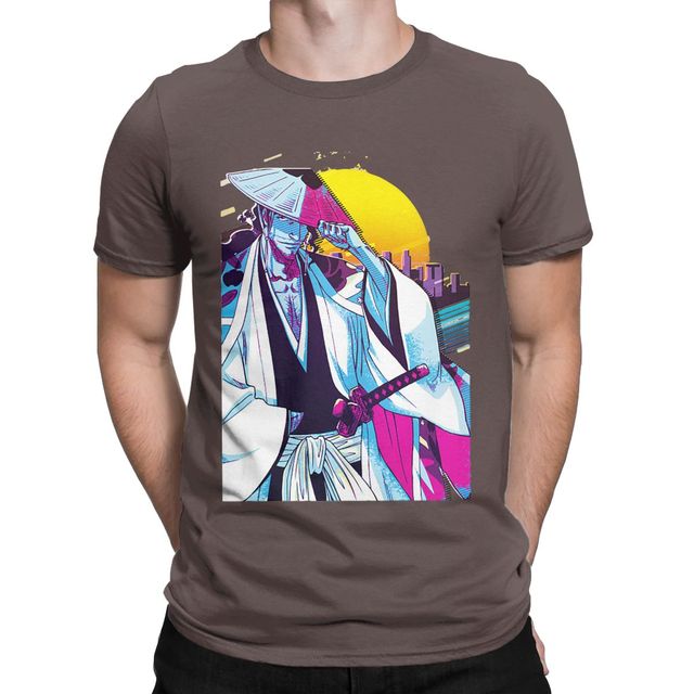 T-Shirt Shunsui Kyōraku Manga Bleach Floqué Adulte Homme Femme Courtes Manches