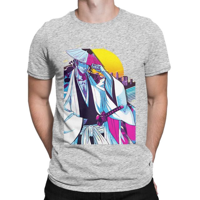 T-Shirt Shunsui Kyōraku Manga Bleach Floqué Adulte Homme Femme Courtes Manches