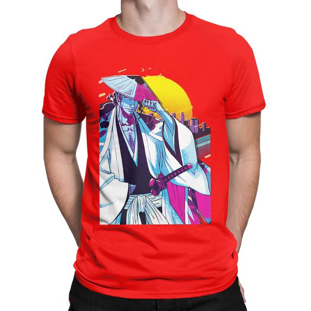 T-Shirt Shunsui Kyōraku Manga Bleach Floqué Adulte Homme Femme Courtes Manches