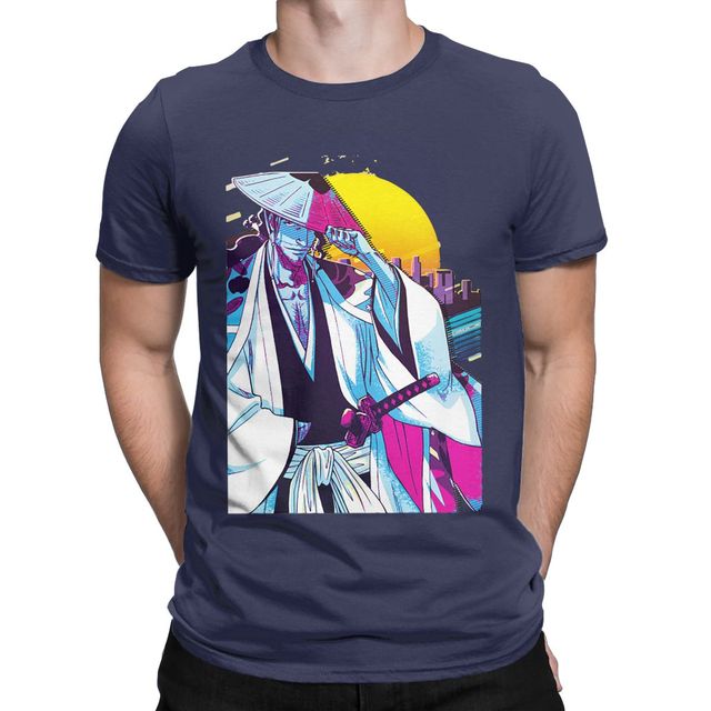 T-Shirt Shunsui Kyōraku Manga Bleach Floqué Adulte Homme Femme Courtes Manches
