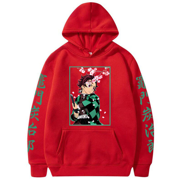 Demon Slayer Tanjiro Kamado Sudadera con capucha Adulto Hombres Mujeres Manga Larga
