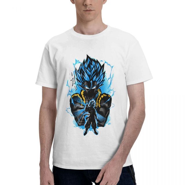 T-shirt Gogeta Bleu Dragon Ball Manga Floqué Adulte Homme Femme Courtes Manches