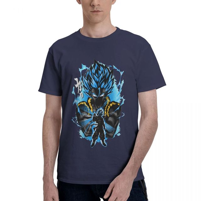 T-shirt Gogeta Bleu Dragon Ball Manga Floqué Adulte Homme Femme Courtes Manches