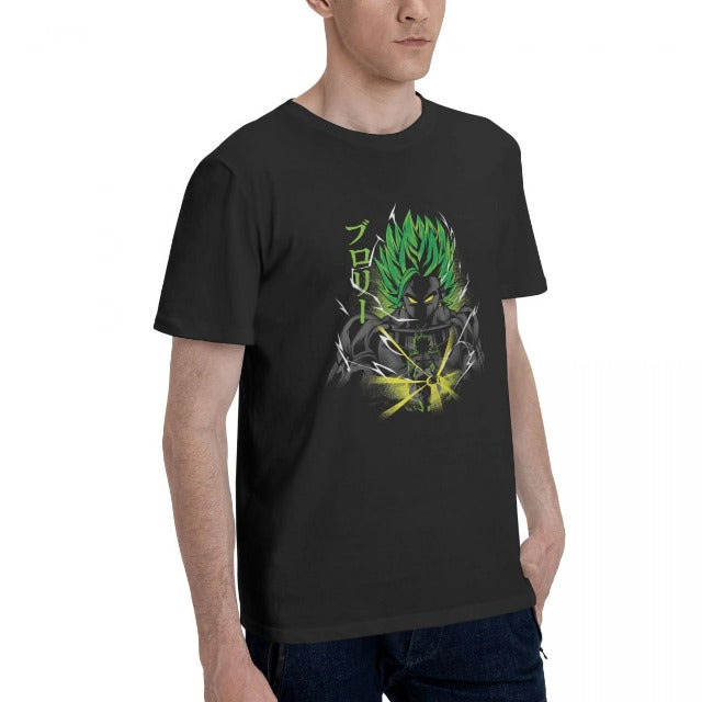 T-shirt Broly Dragon Ball Manga Floqué Adulte Homme Femme Courtes Manches