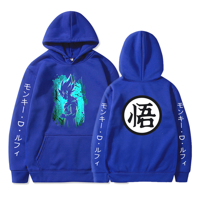 Sweat A Capuche Goku Ultra Instinct Manga Dragon Ball Z Adulte Homme Femme Longues Manches bleu
