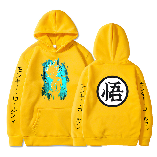 Sweat A Capuche Goku Ultra Instinct Manga Dragon Ball Z Adulte Homme Femme Longues Manches jaune
