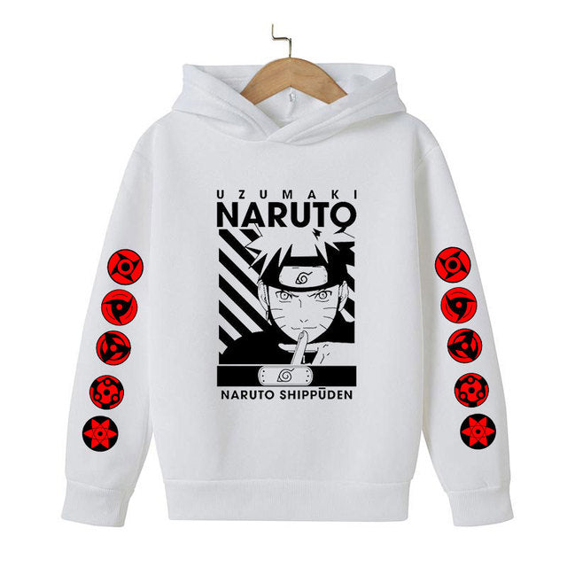 Sweat à Capuche Enfant Naruto blanc