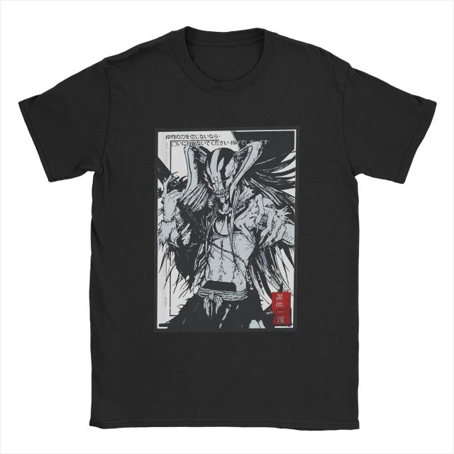 T-Shirt Ichigo Hollow Manga Bleach Floqué Adulte Homme Femme Courtes Manches