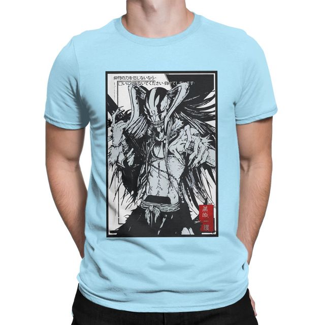 T-Shirt Ichigo Hollow Manga Bleach Floqué Adulte Homme Femme Courtes Manches