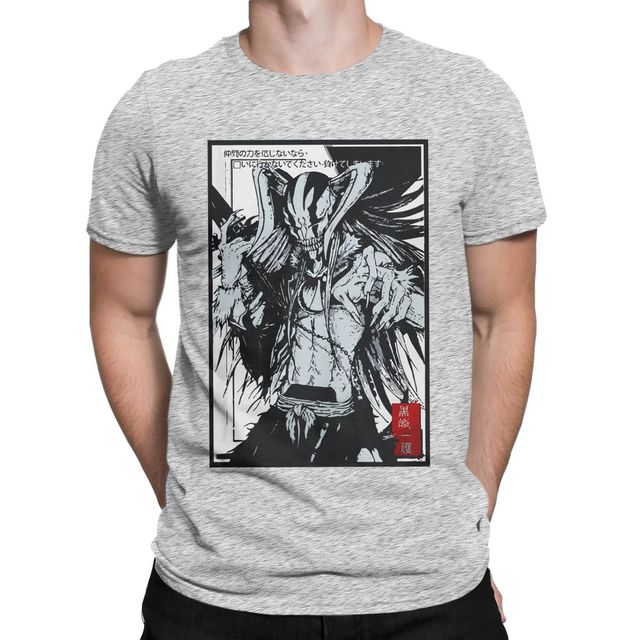 T-Shirt Ichigo Hollow Manga Bleach Floqué Adulte Homme Femme Courtes Manches