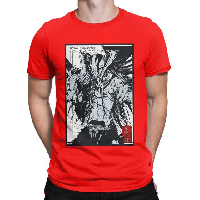 T-Shirt Ichigo Hollow Manga Bleach Floqué Adulte Homme Femme Courtes Manches